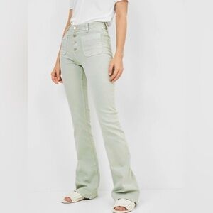 Zara High Wasted Button Fly Flare Jeans